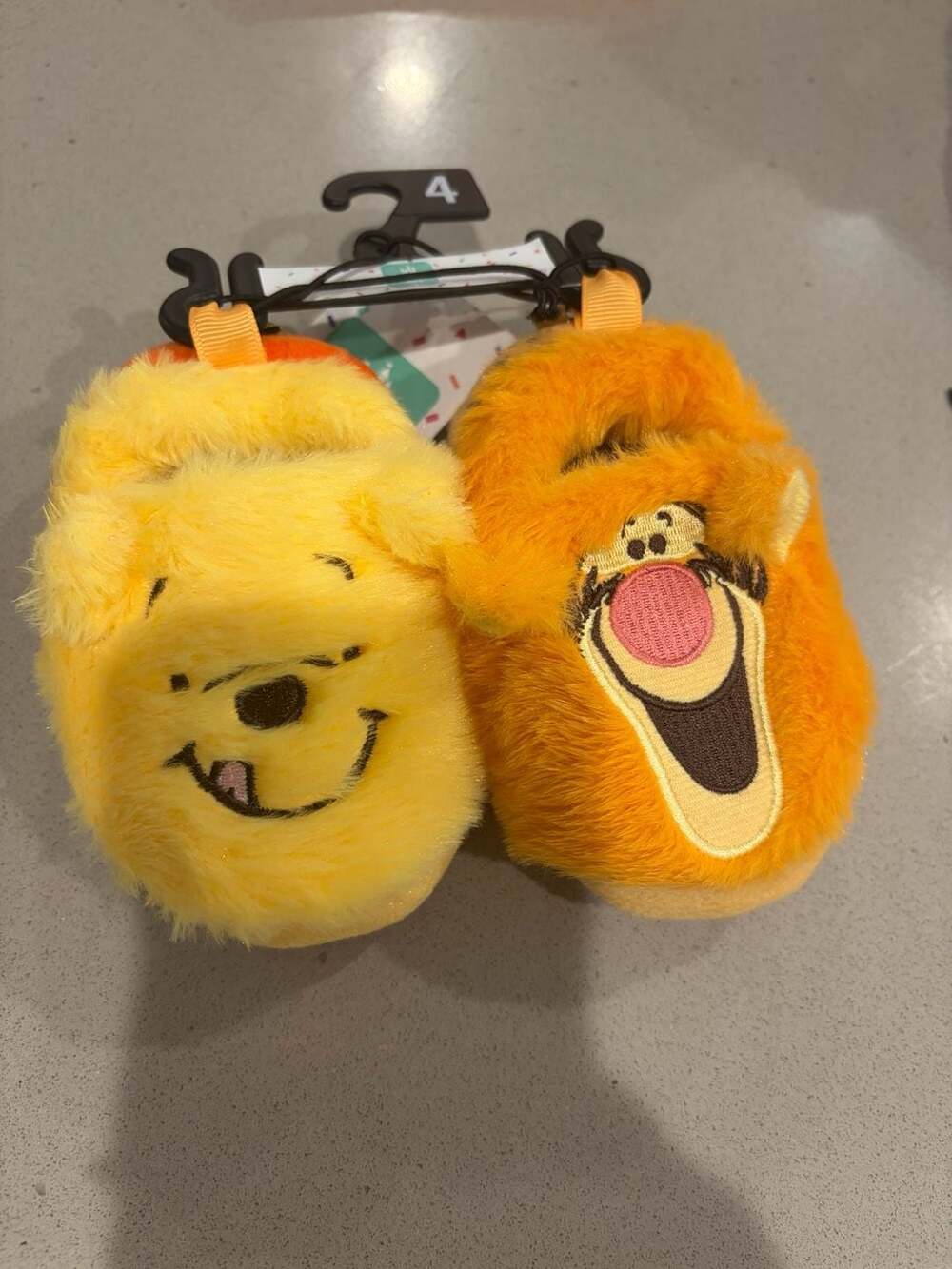 Disney Winnie the Pooh and Tigger Plush Slippers Size 4